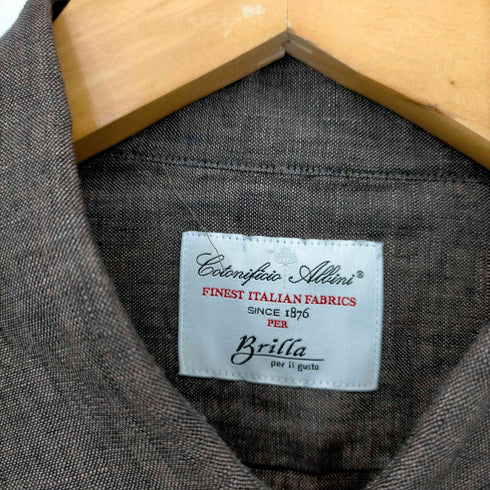ブリッラペルイルグースト BRILLA per il gusto アルビニ リネンカッタウェイシャツ メンズ JPN:L