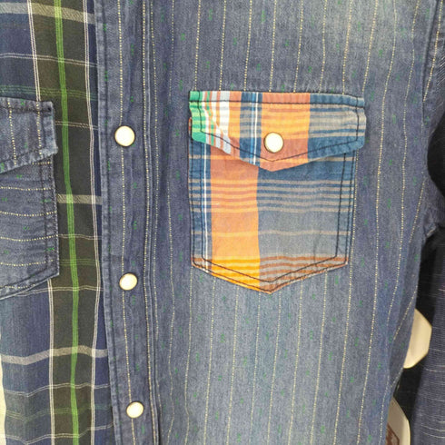 デシグアル Desigual パッチワーク ウエスタン シャツ メンズ import:M