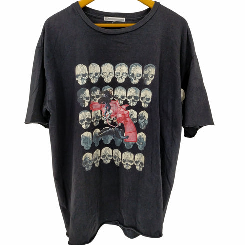 スカルピストルプリントTシャツ メンズ