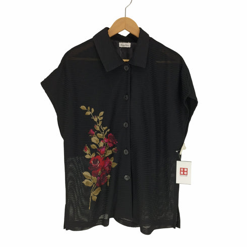 Dony Fashion 花柄 メッシュ S/S シャツ レディース JPN:L