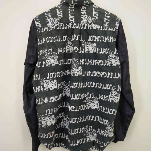 ブラックコムデギャルソン BLACK COMME des GARCONS AD2016 総柄袖切替コットンシャツ メンズ JPN:L