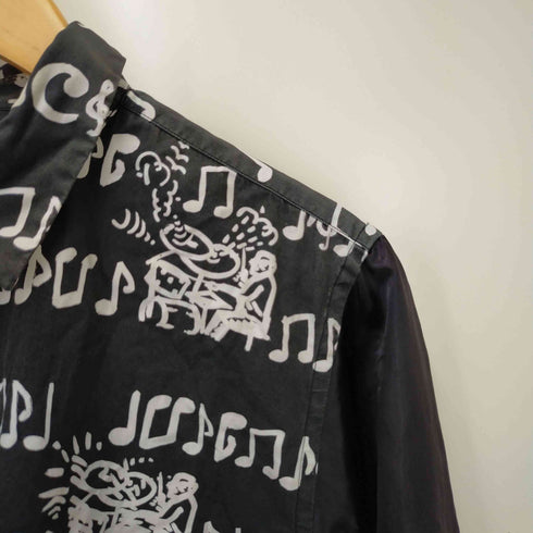 ブラックコムデギャルソン BLACK COMME des GARCONS AD2016 総柄袖切替コットンシャツ メンズ JPN:L