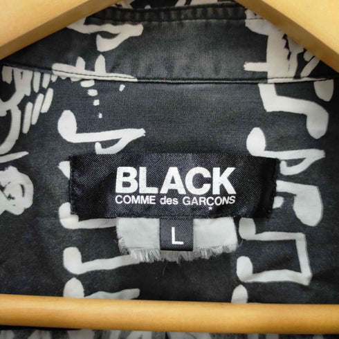 ブラックコムデギャルソン BLACK COMME des GARCONS AD2016 総柄袖切替コットンシャツ メンズ JPN:L
