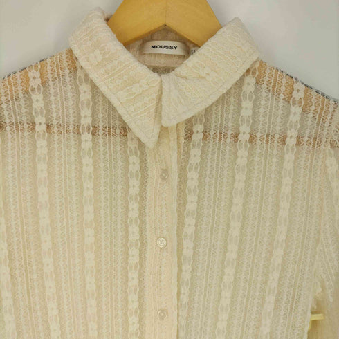 マウジー moussy SHEER LACE SHIRT BLOUSE シアーレースシャツブラウス レディース FREE