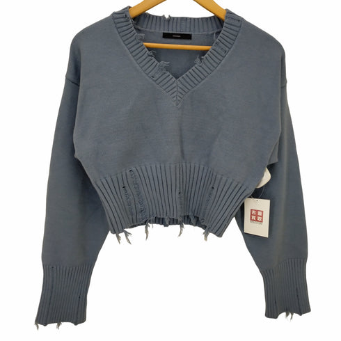 エモダ EMODA HEM CRASH V NECK KNIT レディース FREE