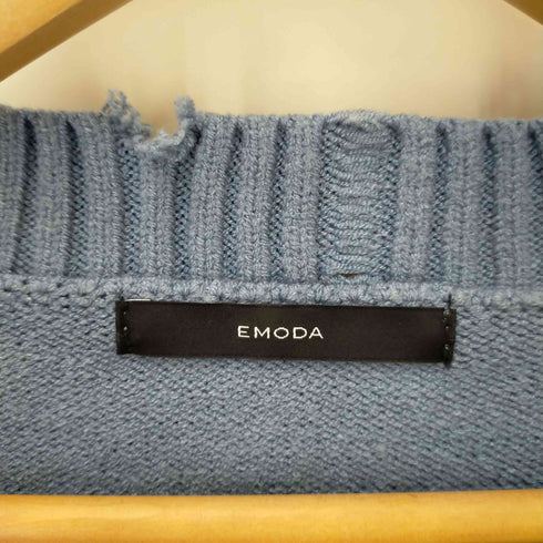 エモダ EMODA HEM CRASH V NECK KNIT レディース FREE