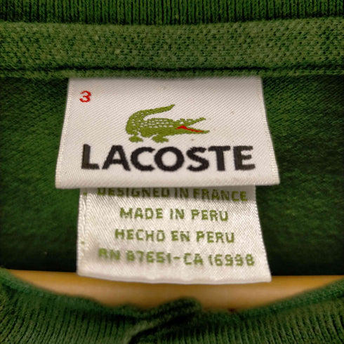 ラコステ LACOSTE フランス製 鹿の子 l/sシャツ メンズ 3