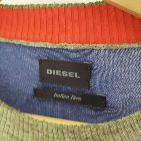 ディーゼル DIESEL Italian Yarn カラーブロック リネン混 L/S ニット メンズ import:L