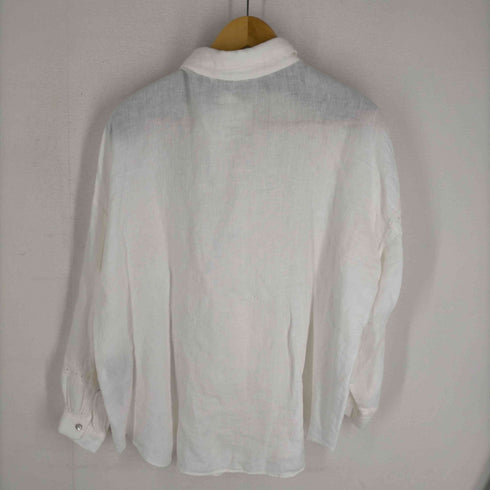 ザラ ZARA OVERSIZED LACE INSERT LINEN SHIRT レディース JPN:L