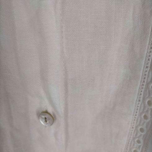 ザラ ZARA OVERSIZED LACE INSERT LINEN SHIRT レディース JPN:L