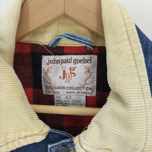 John Paul Goebel 80-90S 裏地チェックネル 襟コーデュロイ デニム ジャケット メンズ XLT