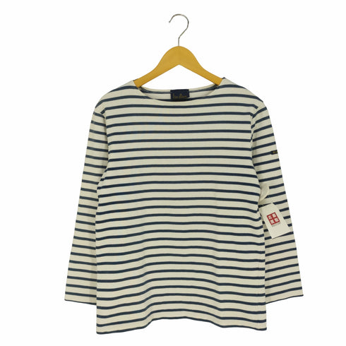 ルミノア Leminor フランス製 ボーダー ボートネックカットソー バスクシャツ メンズ import:M