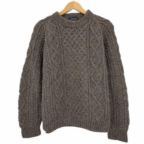 ランズエンド LANDS END 90s アイルランド製 フィッシャーマンニット アランニット レディース import:M