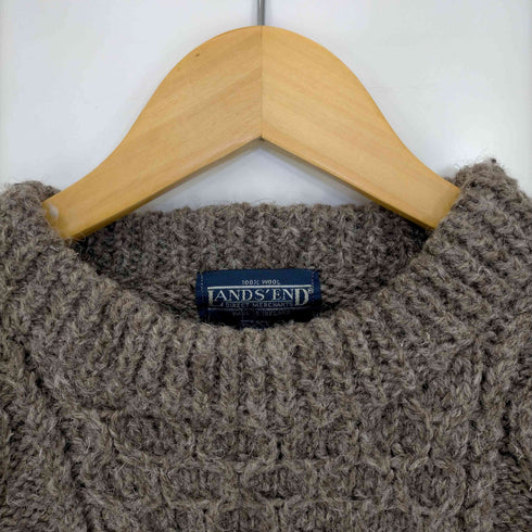 ランズエンド LANDS END 90s アイルランド製 フィッシャーマンニット アランニット レディース import:M