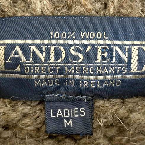 ランズエンド LANDS END 90s アイルランド製 フィッシャーマンニット アランニット レディース import:M