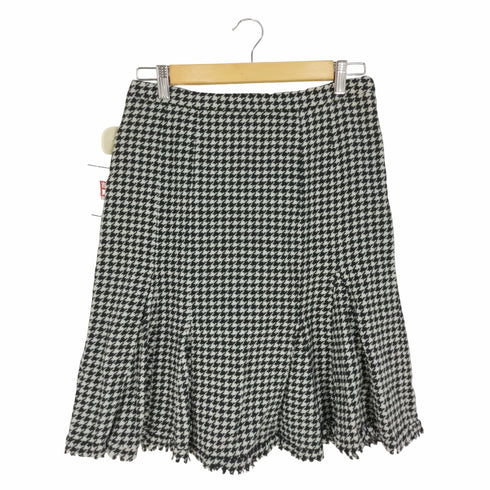 マックスマーラ ウィーケンドライン Max Mara WEEKEND LINE イタリア製 千鳥格子柄 ウールナイロンフレアスカート レディース JPN:40