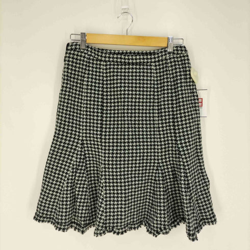 マックスマーラ ウィーケンドライン Max Mara WEEKEND LINE イタリア製 千鳥格子柄 ウールナイロンフレアスカート レディース JPN:40