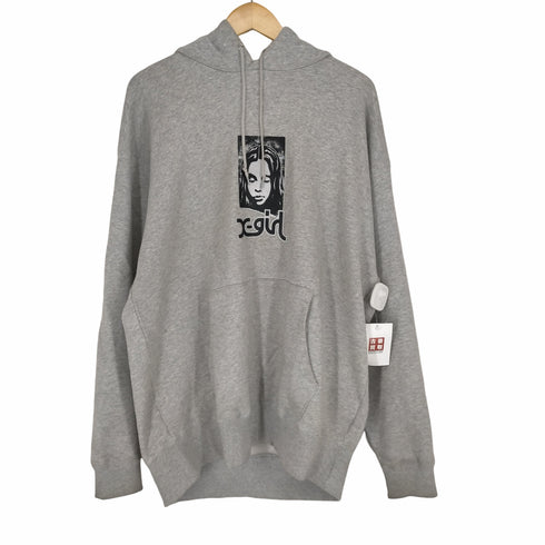 エックスガール X-girl GRUNGE FACE SWEAT HOODIE レディース JPN:L