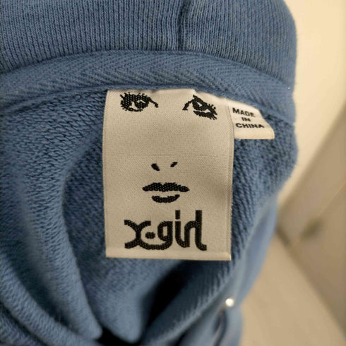 エックスガール X-girl FACE PATCH SWEAT HOODIE レディース JPN:L