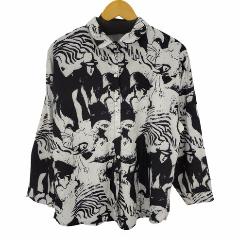L/S ゼブラ柄 総柄シャツ レディース