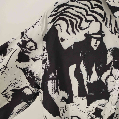 L/S ゼブラ柄 総柄シャツ レディース