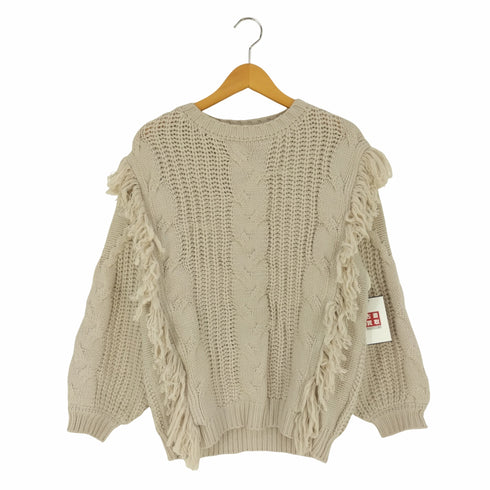 アイテムズ アーバンリサーチ ITEMS URBAN RESEARCH ケーブルフリンジニット レディース FREE