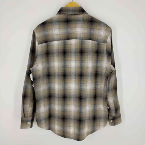 ザラ ZARA オンブレチェックシャツ ワンポケット メンズ import:S