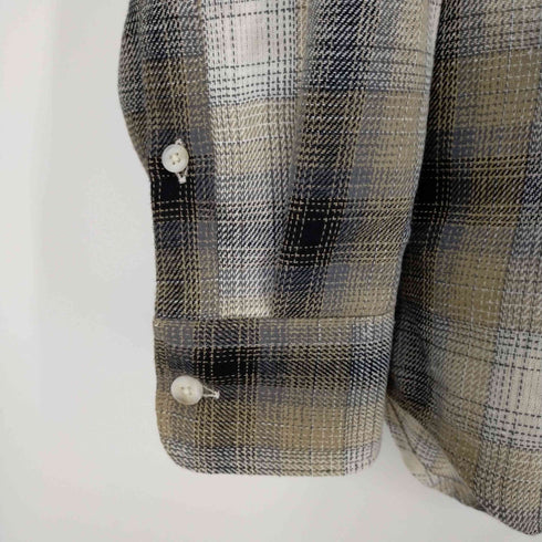 ザラ ZARA オンブレチェックシャツ ワンポケット メンズ import:S