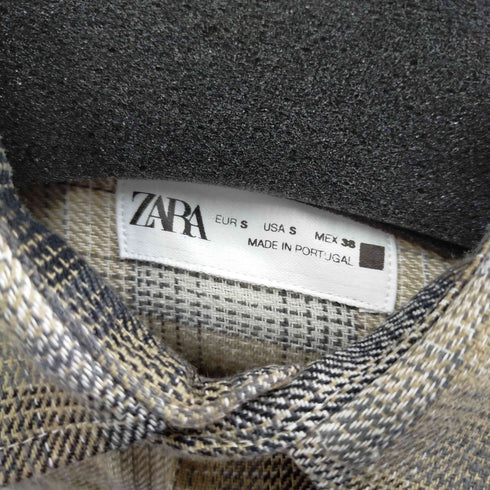 ザラ ZARA オンブレチェックシャツ ワンポケット メンズ import:S