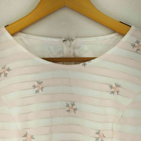 レッセパッセ LAISSE PASSE 花刺繍ボーダーノースリーブワンピース レディース JPN:38