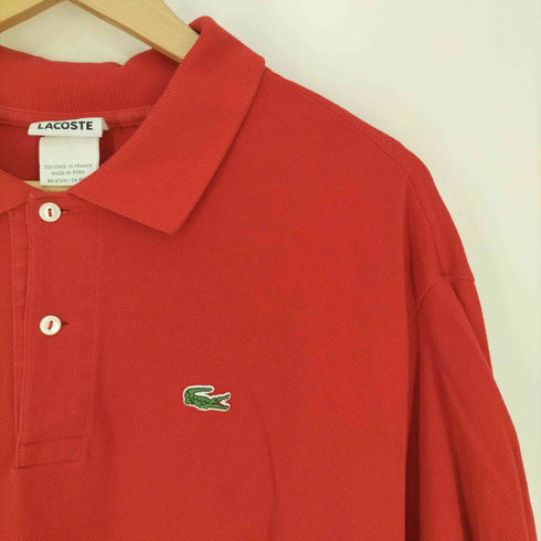 ラコステ LACOSTE ペルー製 ロゴワッペン 鹿の子ポロシャツ メンズ 9