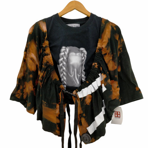 “ICAN HAREM 変形 Tシャツ ブリーチ加工 メンズ