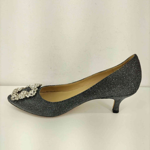 マノロブラニク MANOLO BLAHNIK ビジューデザインヒールパンプス レディース EUR:37