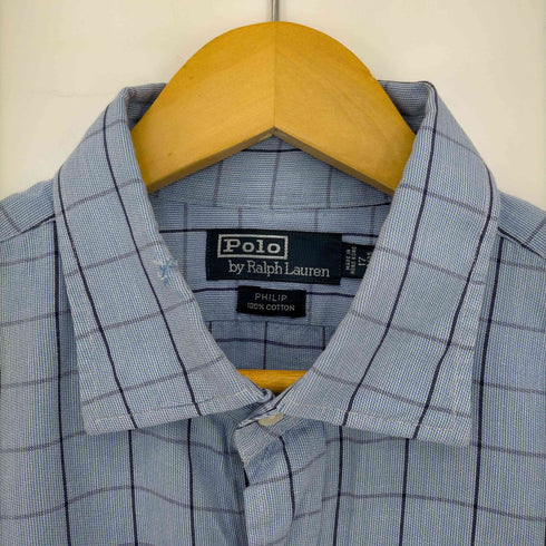 ポロバイラルフローレン Polo by RALPH LAUREN 90s ポニー刺繍 PHILIP 長袖チェックシャツ メンズ 17 34/35