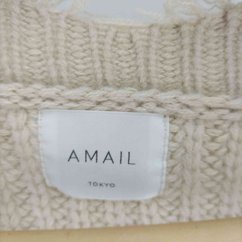 アマイル AMAIL クラッシュ クロップド Vネック ニット レディース FREE