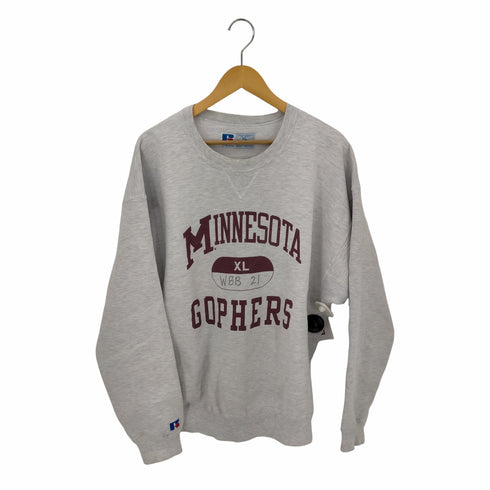 ラッセルアスレチック RUSSELL ATHLETIC 90S MADE IN USA カレッジプリント Vガゼットクルーネックスウェット メンズ import:XL