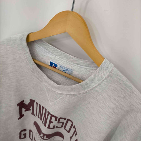 ラッセルアスレチック RUSSELL ATHLETIC 90S MADE IN USA カレッジプリント Vガゼットクルーネックスウェット メンズ import:XL