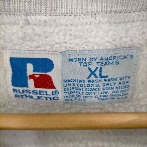 ラッセルアスレチック RUSSELL ATHLETIC 90S MADE IN USA カレッジプリント Vガゼットクルーネックスウェット メンズ import:XL