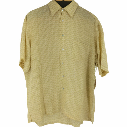 アルファニ ALFANI 総柄 シルク100 S/S シャツ メンズ JPN:L