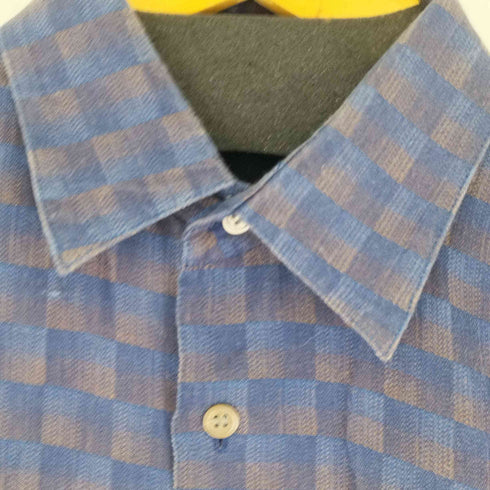 ロータリーグループ Rotary Group S/S リネン混チェックシャツ メンズ JPN:L