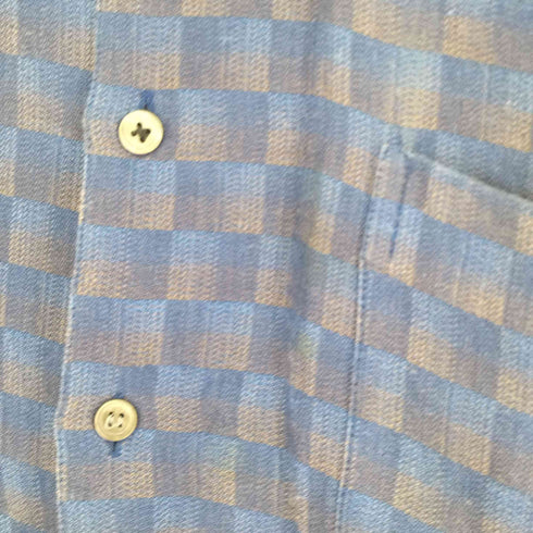 ロータリーグループ Rotary Group S/S リネン混チェックシャツ メンズ JPN:L