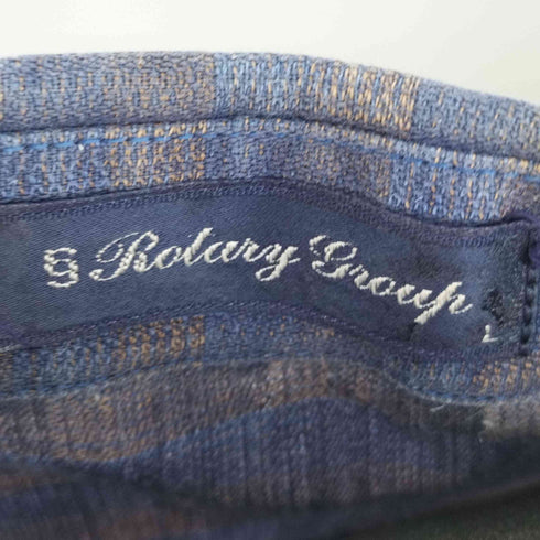 ロータリーグループ Rotary Group S/S リネン混チェックシャツ メンズ JPN:L