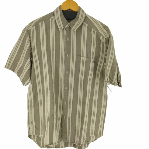 ジェフリービーン GEOFFREY BEENE S/S リネン混ストライプシャツ メンズ import:M