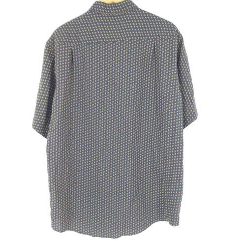 クレイボーン Claiborne 総柄 シルク100 S/S シャツ メンズ import:M