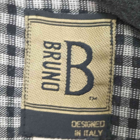 フルギ BRUNO バンドカラー L/S ギンガムチェックシャツ リネンレーヨン メンズ import:M
