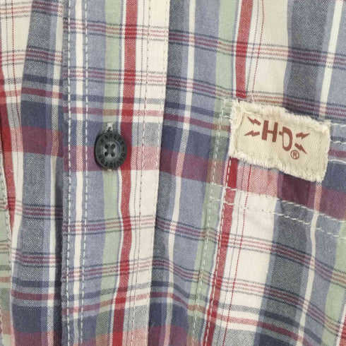 ハーレーダビッドソン HARLEY-DAVIDSON エポレット S/S チェックシャツ メンズ import:M
