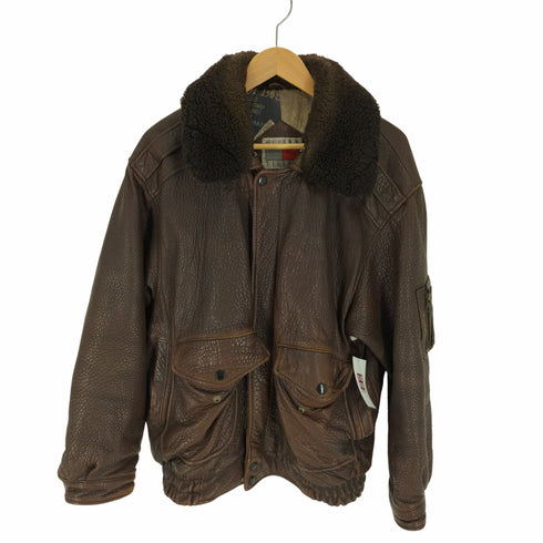 裏地ニュースぺーパー G-1 型 襟ボア シボレザー フライトジャケット メンズ import:L