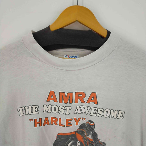 ハーレーダヴィットソン HARLEY DAVIDSON 80S USA製 モーターサイクル レーシング シングルステッチ PRINT S/S TEE BEEFY-T オーバーサイズ バイカー メンズ JPN:XXL