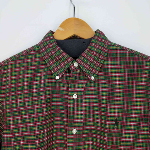 ラルフローレン RALPH LAUREN CUSTOM FIT スモールポニー刺繍ボタンダウンL/Sチェックシャツ メンズ M