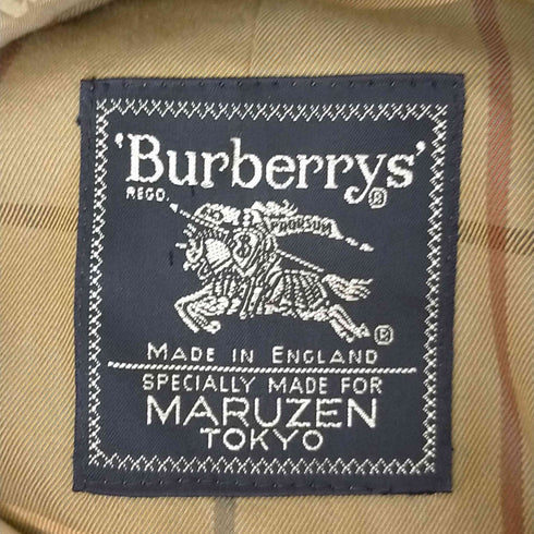 バーバリーズ BURBERRY’S 80s~90s England製 東京 丸善 裏地チェック 比翼ステンカラーコート メンズ